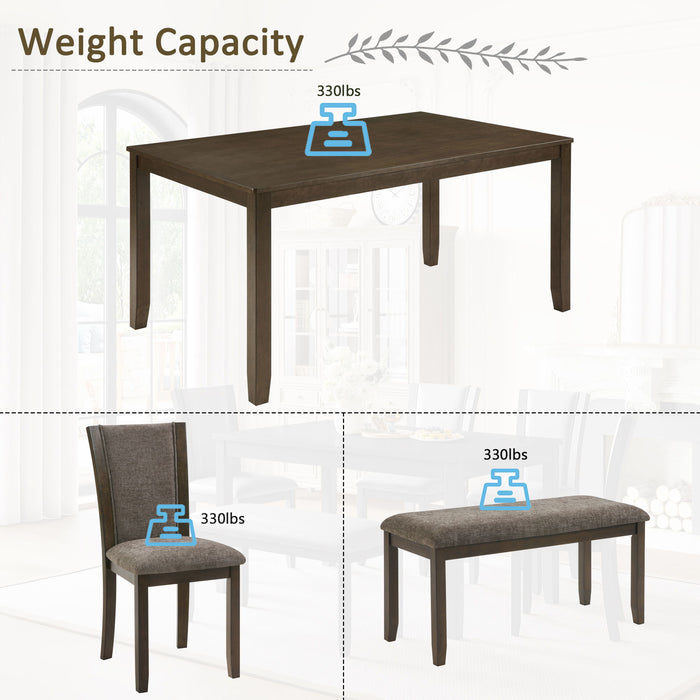 Dining Table Set With Upholstered Chairs, Rectangular Dining Table Set