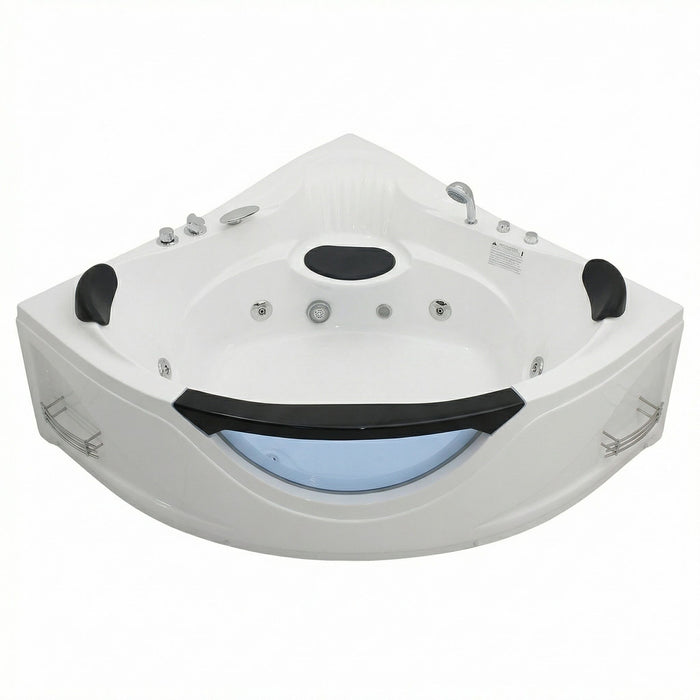 Xavier - Double Corner Massage Bathtub - Milk White