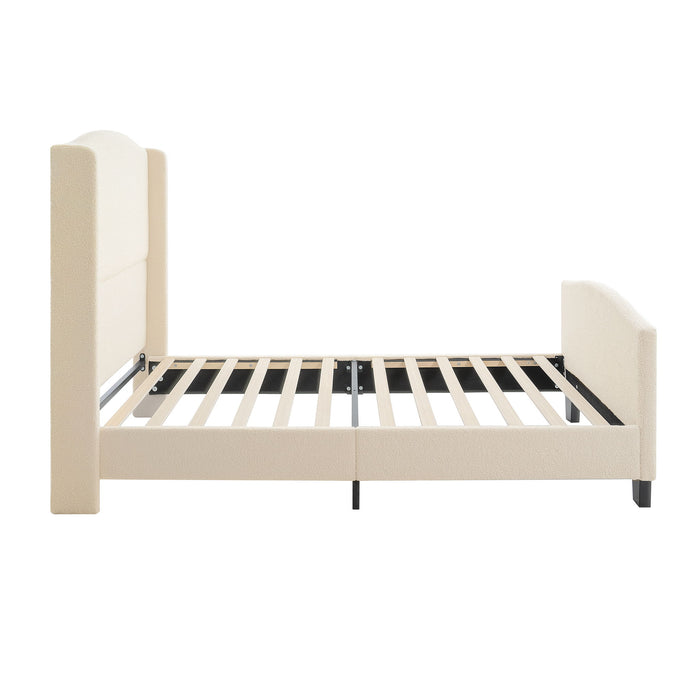 Platform Bed Frame With Tall Headboard And High Footboard