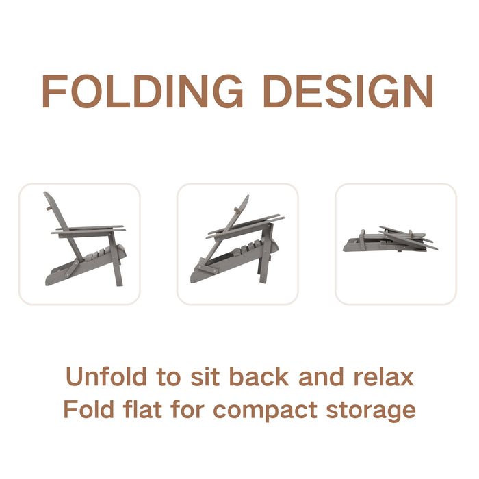 Oversize Outdoor Folding Adirondack Chair, Patio Chair For Garden