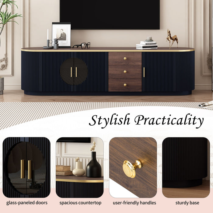 Minimalist TV Stand With 3 Drawers And 1 Shelf