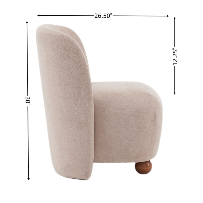 Modern Low Back Accent Upholstered Armless Living Room Chairs, Round Feet