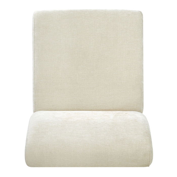 Upholstered Accent Chair - Beige / Walnut