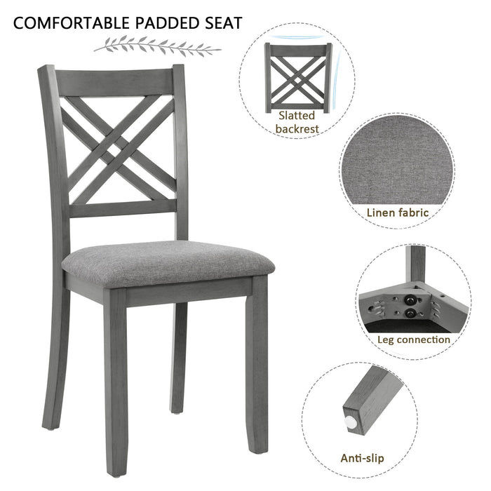 Kitchen Dining Set, Rectangular Dining Table & Upholstered Chairs