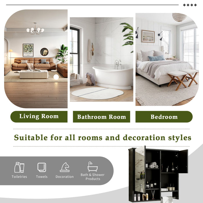 Modern Wall Mounted Bathroom Medicine Cabinet, Bathroom Wall Storage Cabinet With Mirror