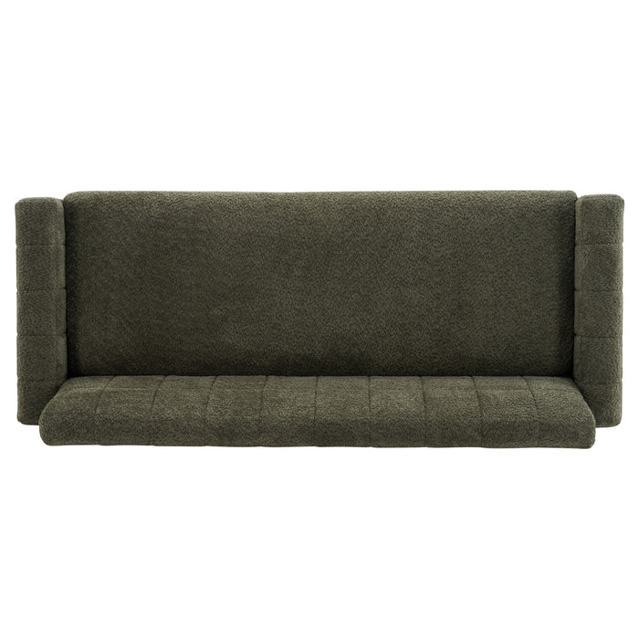 Modern Loveseat Sofa, 2 Seater With Square Arms For Living Room