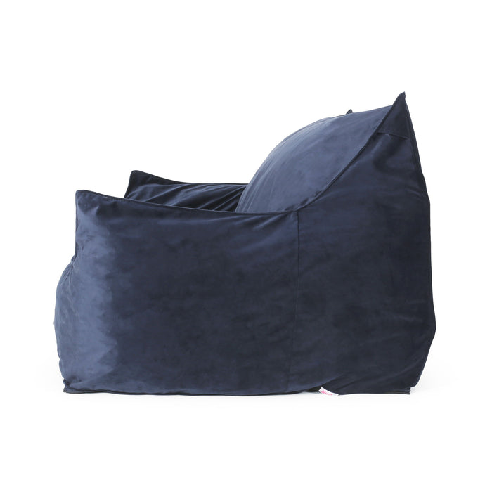 Fila - Velveteen Oversized Seater Bean Bag Chair With Armrests
