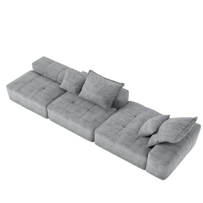 Modern Oversized, Modular Sectional Sofa With Pillows