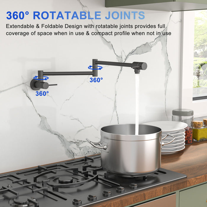 Modern Design Pot Filler Faucet Wall Mount Kitchen Sink, Folding Stretchable