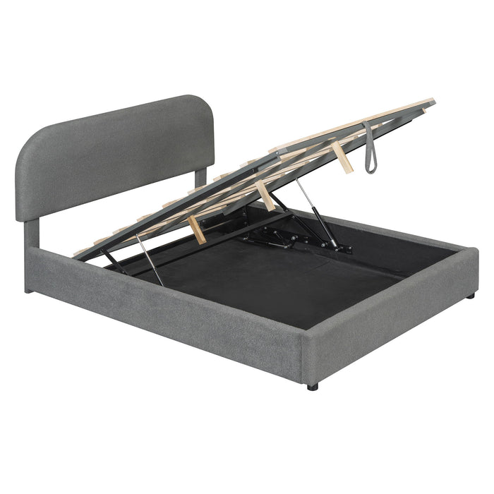 Upholstered Platform Bed With Hydraulic Storage System