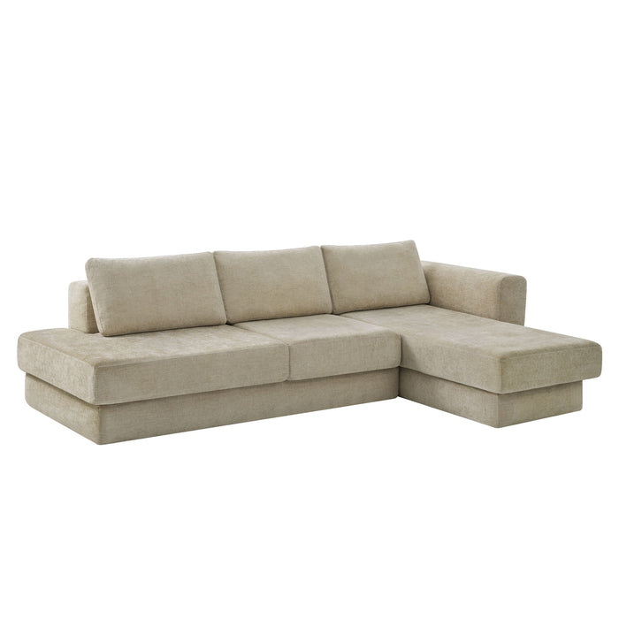L-Shaped Modular Sofa With Double Layer Cushion