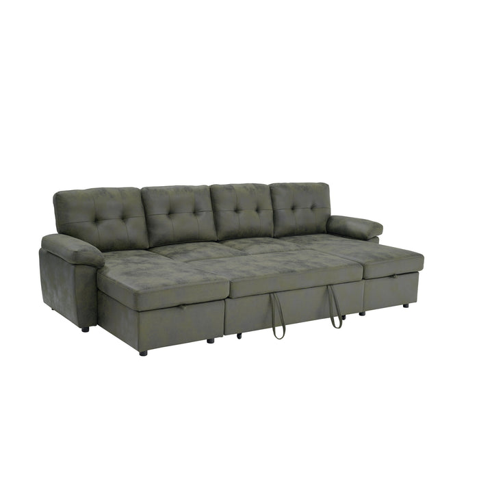 Convertible Sectional Sofa Bed With Pull Out Sleeper And Storage