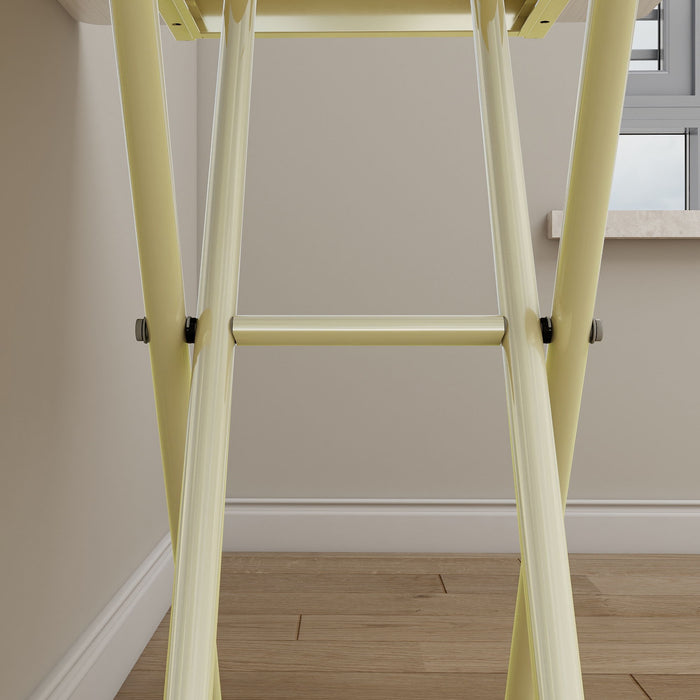 Adjustable Standing Table, Indoor & Outdoor Use, Portable With Adjustable Height - Off White / White