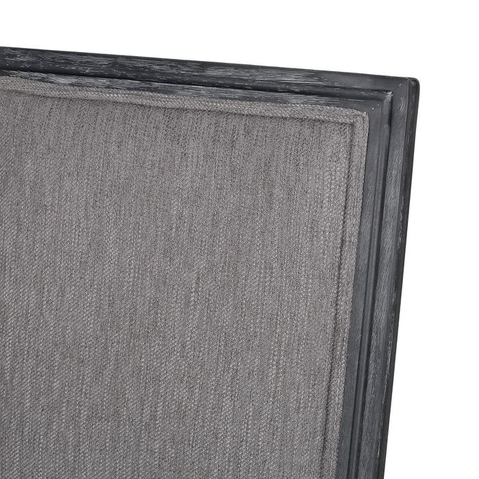 French Country Style Upholstered Dining Chair With Square Backrest