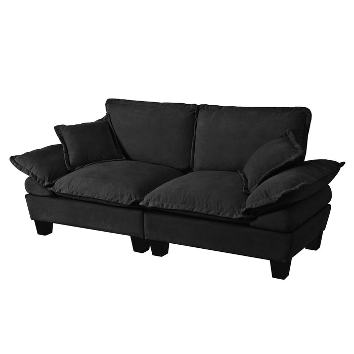 2 Seater Modular Loveseat With Curved Armrests