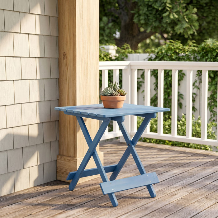 Folding Square Table For Backyard - Blue