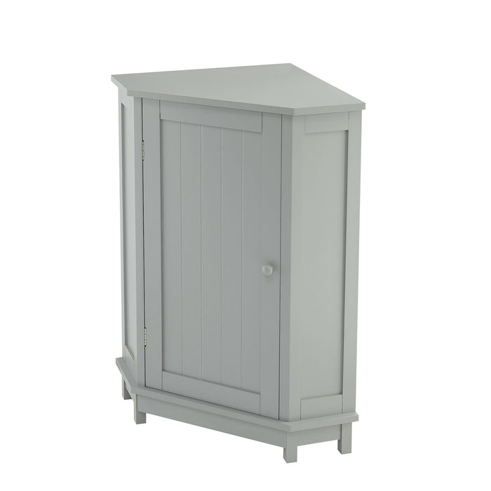 Triangle Corner Bathroom Cabinet With Adjustable Shelf, Storage Unit - Gray