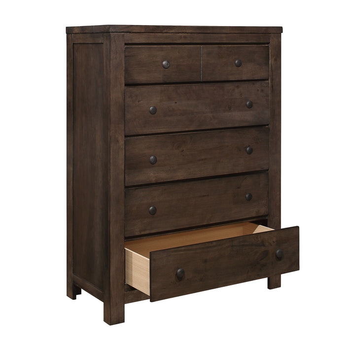 Ashton Hills - 6-Drawer Chest With Rustic Finish And Six Drawers - Ash Brown
