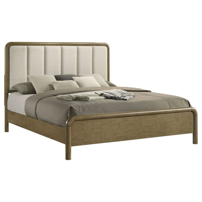 Bernardo - Eastern King Upholstered Bed - Nutmeg Brown