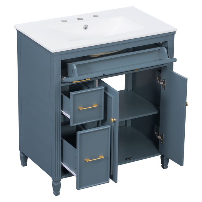 Freestanding Bathroom Vanity With Sink, Soft Close Door, Tip Out Drawer
