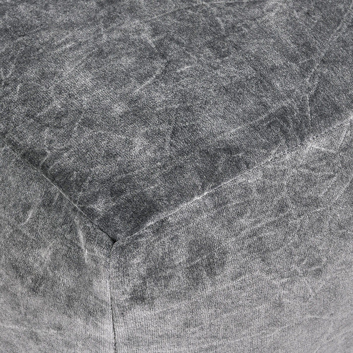 Heirloom - Velvet Pouf - Stone Gray