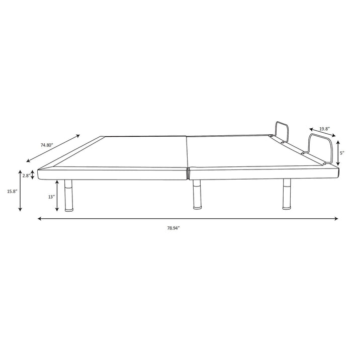 Kelven - Adjustable Bed Base With Wireless Remote And Dual Massage Motors