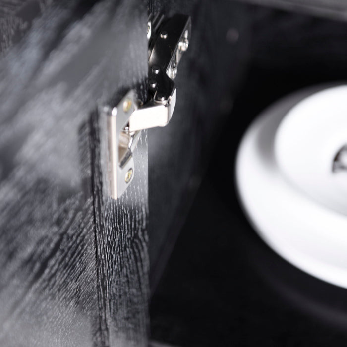 Storage Cabinet With 3 Mirrored Acrylic Doors, Adjustable Shelves