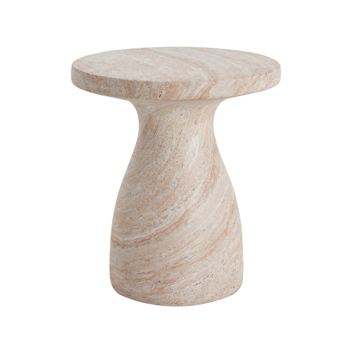 Outdoor / Indoor Travertine Side Table Lightweight