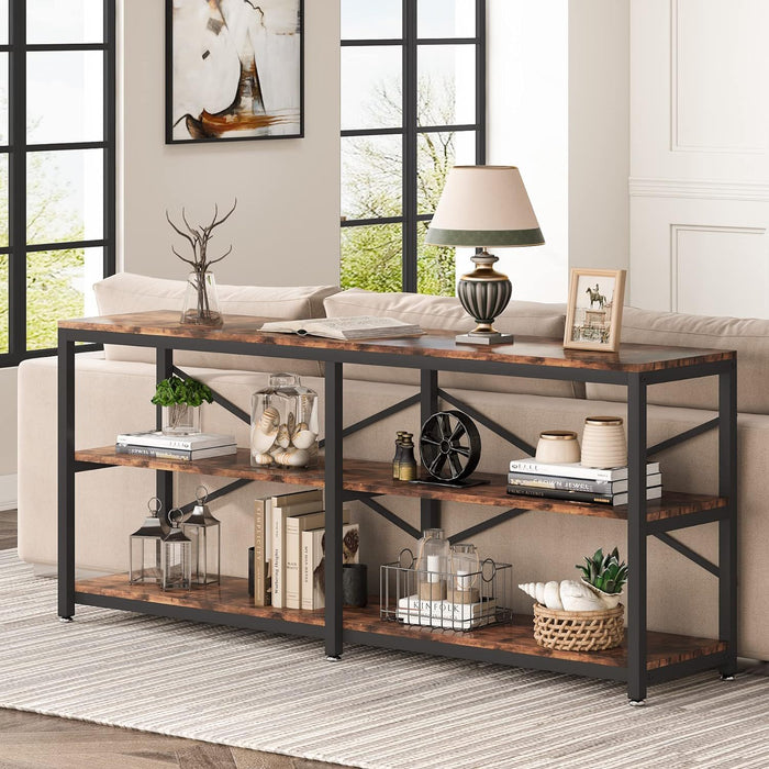 Console Table With X Back Design, Extra Long Storage
