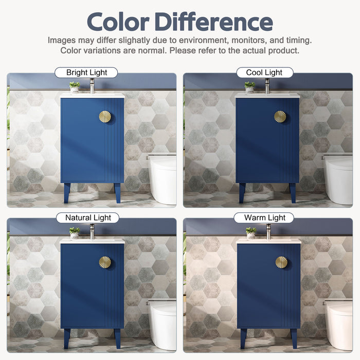 Bathroom Vanity With Sink, Soft-Close Door, Half-Moon Pulls