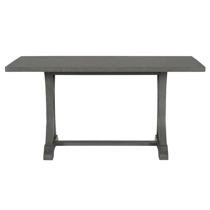 Dining Table Set With 4 Upholstered Chairs And Bench