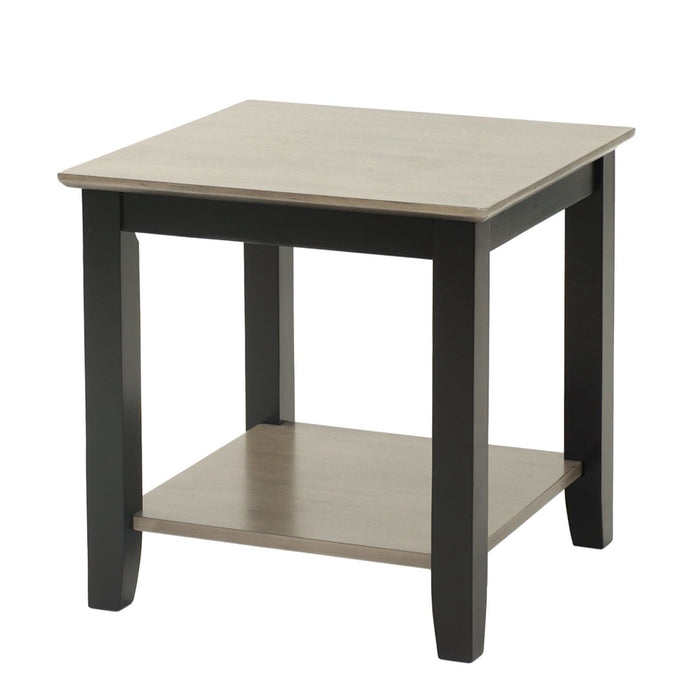 3 Piece Table Set With Open Shelf Storage, Includes Coffee, End & Console Table - Black / Black / Gray / Gray