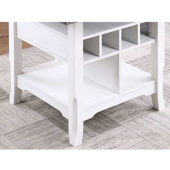 Counter Height Dining Table With Built In Lazy Susan And Storage Shelves