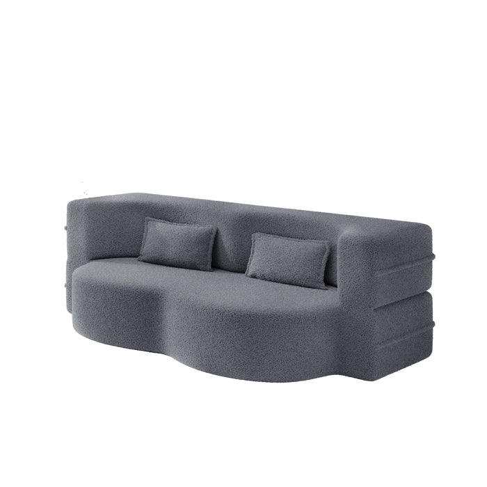 Modern Floor Sofa With 2 Pillows, Twin Size For Living Room