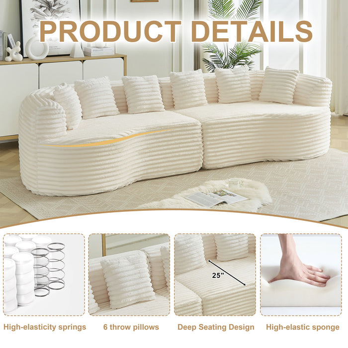 Sectional Sofa, Oversized 4 Seater With Deep Seat Design