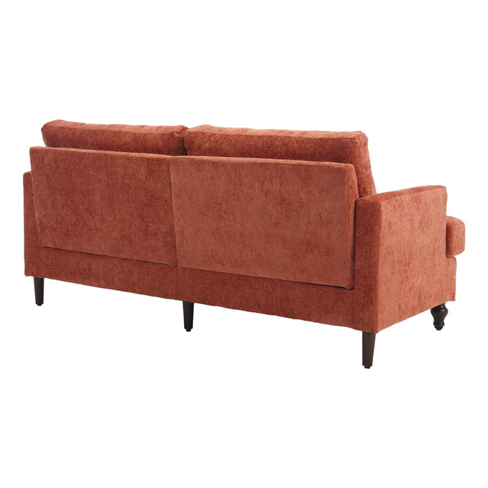 Mid Century Modern Chenille Fabric Loveseat Sofa, 2 Seat Upholstered Couch