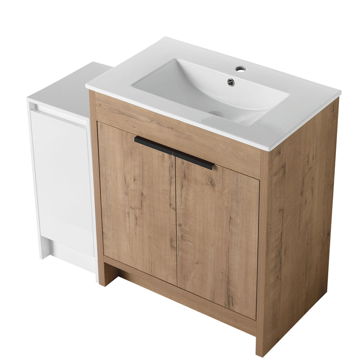 Freestanding Bathroom Vanity With Sink And Storage Cabinets, Soft Closing Doors