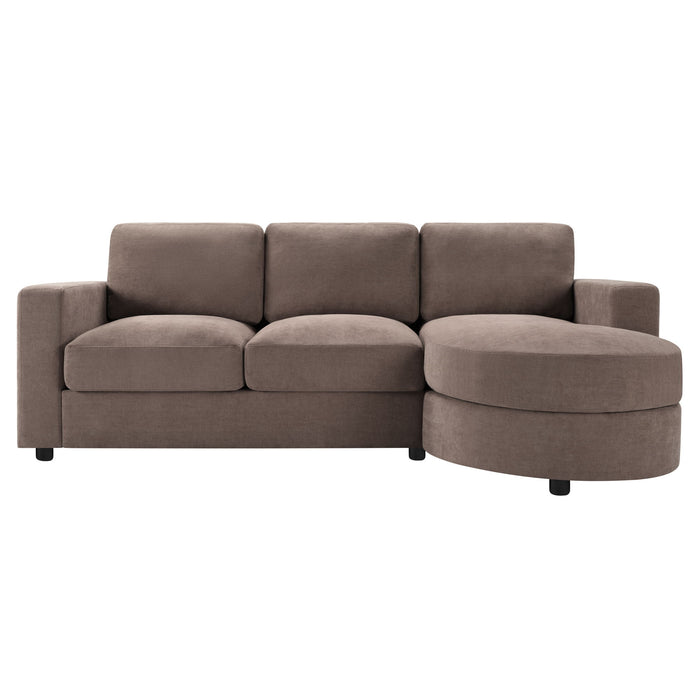 Modern L-Shaped Sectional Sofa With Curved Chaise, USB Ports, And Side Storage Pockets
