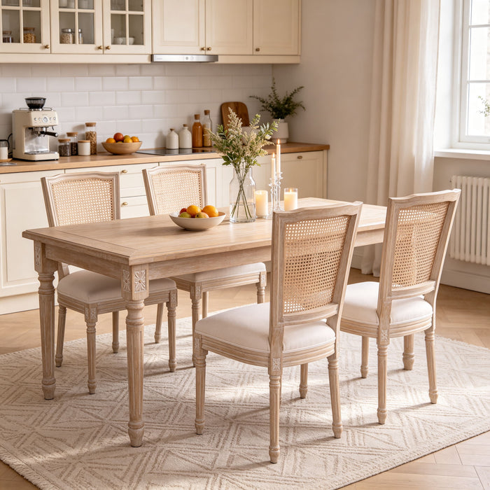 Upholstered Dining Chairs With T - Shaped Back (Set of 2) - Beige