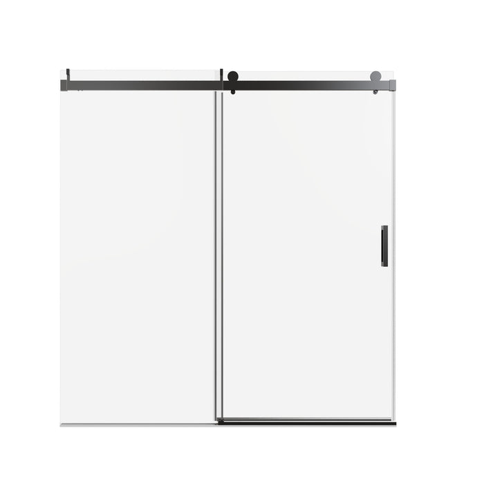 Frameless Sliding Shower Door With Soft- Close, 3 / 8" Tempered Glass