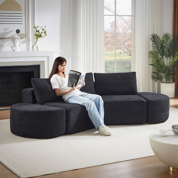V - Shaped Modular Sofa Set With 3 Pillow