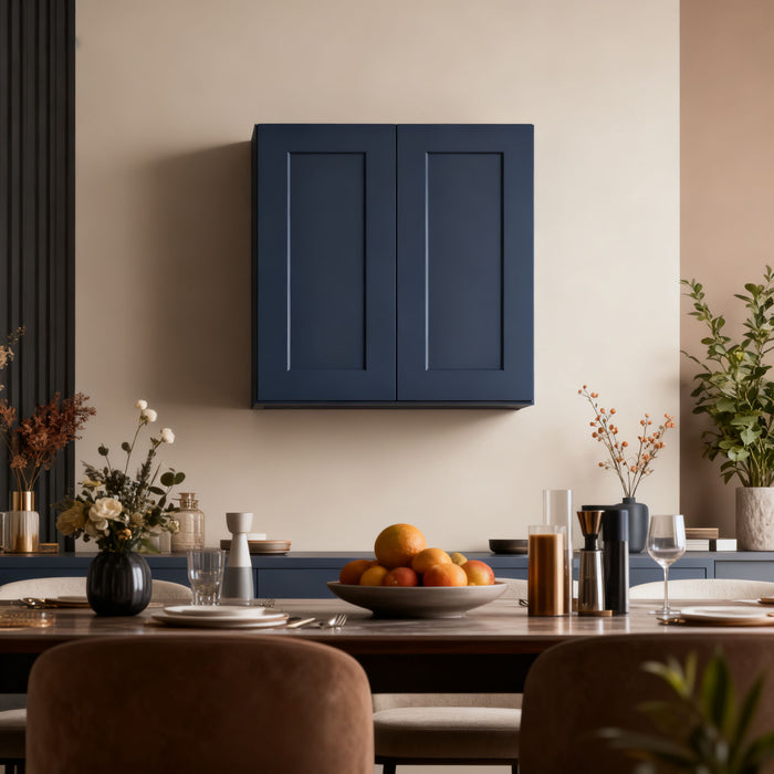 Shaker Wall Cabinet With Soft Close Hinges, Adjustable Shelves, Double Door
