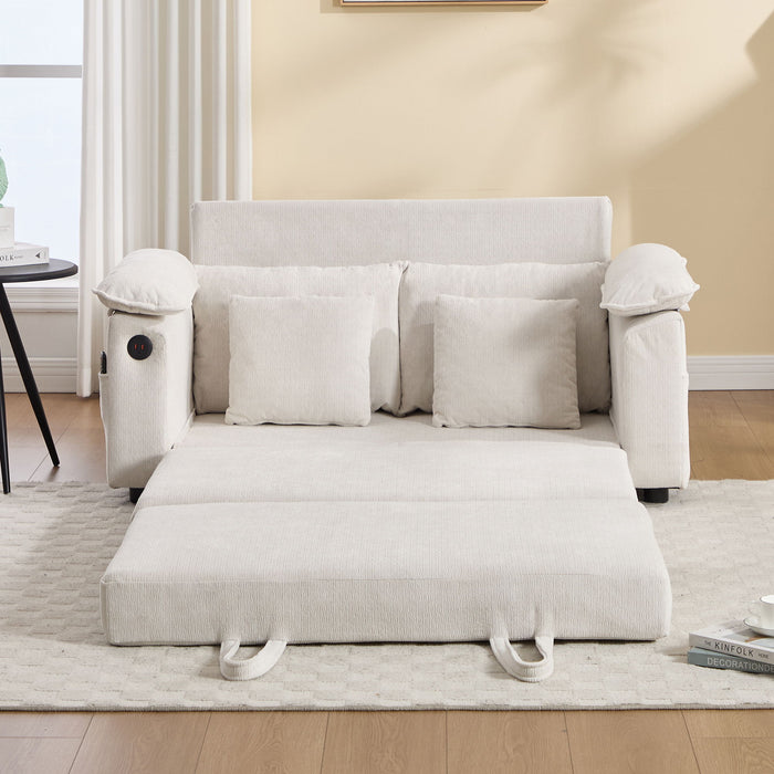 Upholstered Futon Convertible Floor Sofa Bed