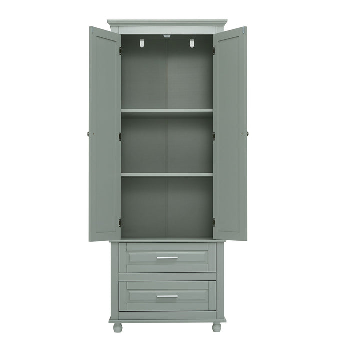 Tall Storage Cabinet With 2 Drawers For Bathroom