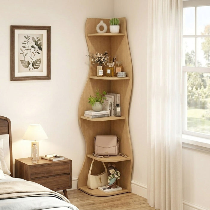 5 Tier S - Shaped Corner Shelf For Living Room