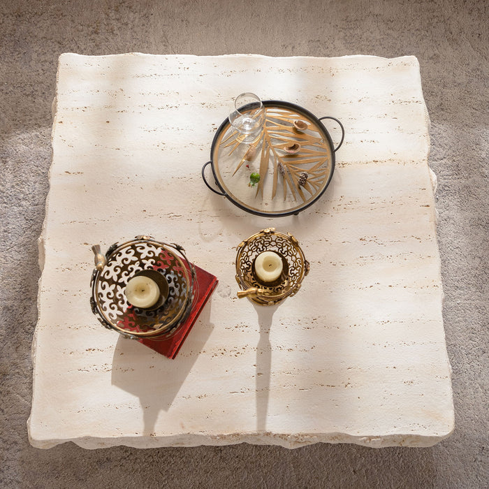 Square Coffee Table Design Living Room Office Furniture - Light Beige