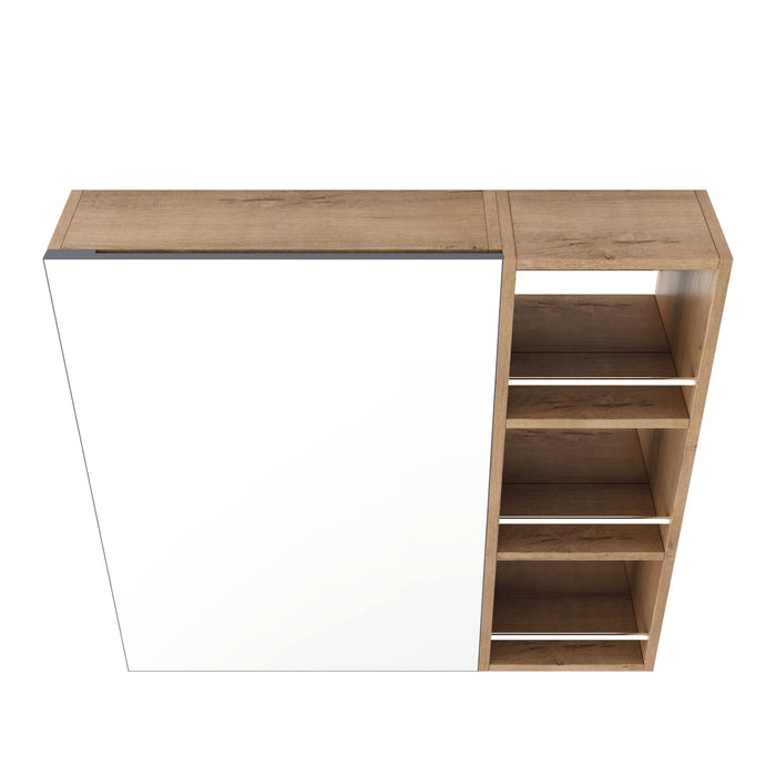 29.63" Wall Mounted Bathroom Cabinet With Adjustable Shelves - Imitative Oak