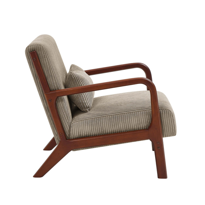 Upholstered Armchair With Back Support Pillow