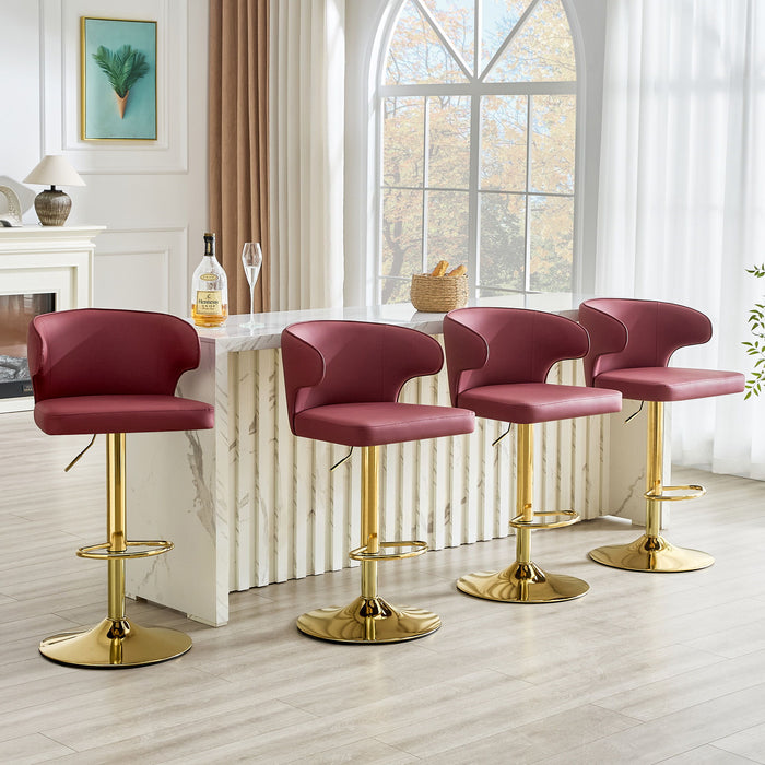 Adjustable Swivel Bar Chair With High Back Support