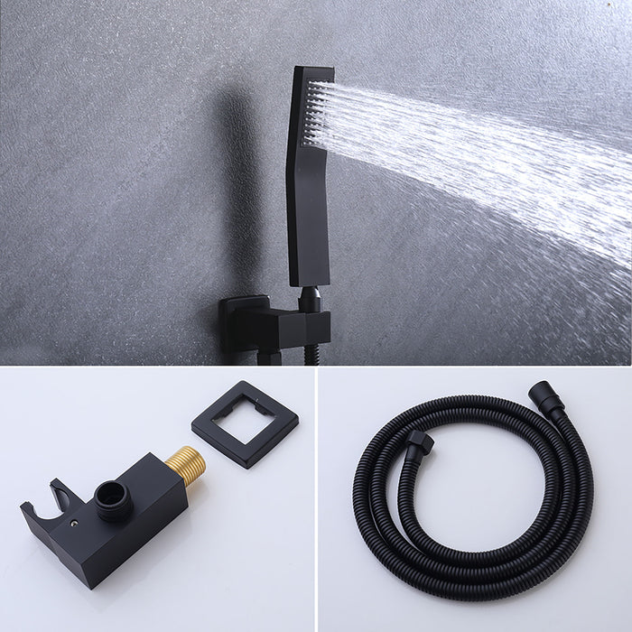 12" Ceiling Mount Shower System With Rain Mixer And Handheld Shower